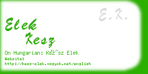 elek kesz business card